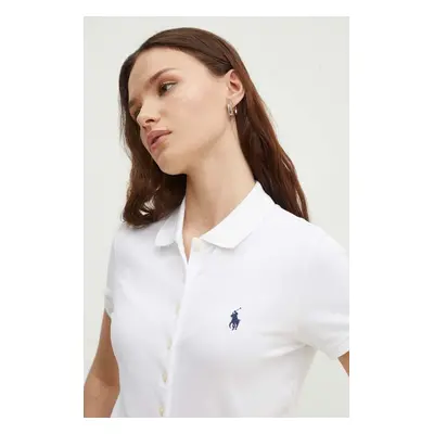 Polo tričko Polo Ralph Lauren bílá barva, 211939272