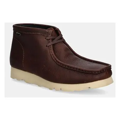 Kožené polobotky Clarks Originals Wallabee Boot Gore-Tex pánské, hnědá barva, 26177730