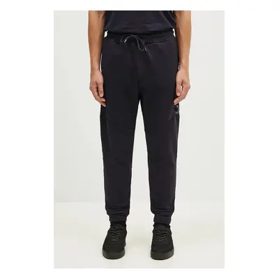 Bavlněné tepláky C.P. Company Diagonal Raised Fleece Lens Sweatpants zelená barva, 17CMSP084A005