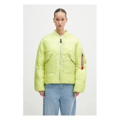 Bunda Alpha Industries dámská, zelená barva, zimní, oversize, 148004