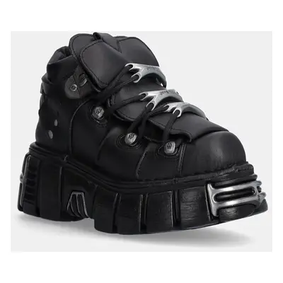 Sneakers boty New Rock Negro Tower + Negro Acero černá barva, M-106-VS1