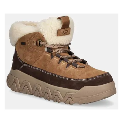 Nízké kozačky UGG Terretrail Cozy Lace dámské, hnědá barva, na platformě, zateplené, 1158210-CHE