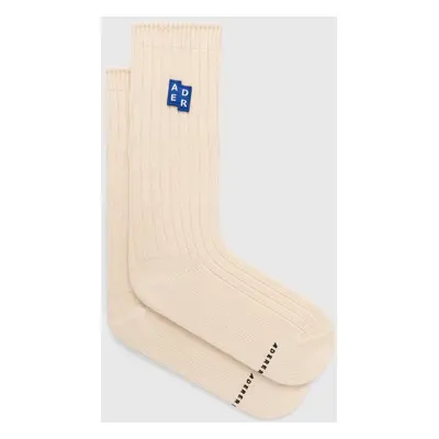 Ponožky Ader Error TRS Tag Socks pánské, béžová barva, BMSGFYAC0301