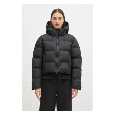 Nepromokavá bunda Rains Alta Short Puffer Jacket W3T3 černá barva, zimní, 15150.01