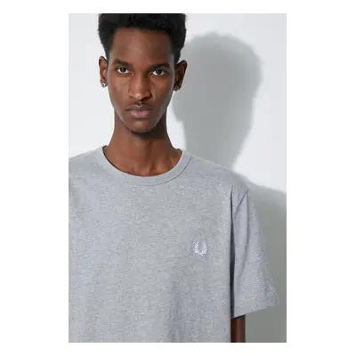 Bavlněné tričko Fred Perry Ringer T-Shirt šedá barva, M3519.R49