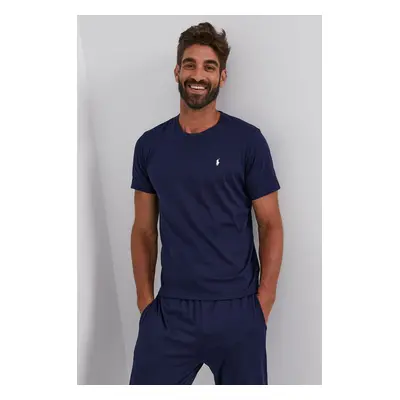 Bavlněné tričko Polo Ralph Lauren tmavomodrá barva, hladké, 714844756002