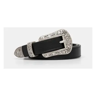 Kožený pásek Kenzo 20 mm Western Belt dámský, černá barva, FE68CE042L25.99