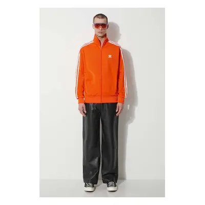 Mikina adidas Originals pánská, oranžová barva, s aplikací, IR9902