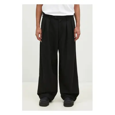 Kalhoty s příměsí vlny Engineered Garments Oxford Pant černá barva, jednoduché, 24F1F031.SD045