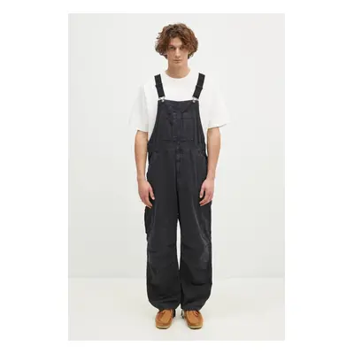 Džínové lacláče Carhartt WIP Cargo Bib Overall černá barva, I033752.894J