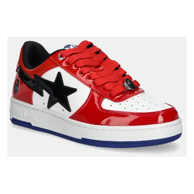 Kožené sneakers boty A Bathing Ape BAPE STA #1 M2 červená barva, 1K80191301