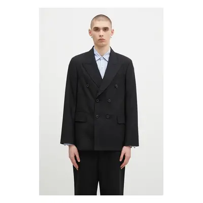 Vlněné sako Our Legacy Unconstructed Db Blazer černá barva, M4200DBBP