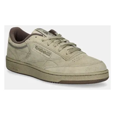 Semišové sneakers boty Reebok Club C 85 zelená barva, 100201183