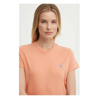 Bavlněné tričko Polo Ralph Lauren oranžová barva, 211898698