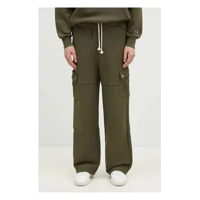 Tepláky Champion Cargo Pants zelená barva, hladké, 220710