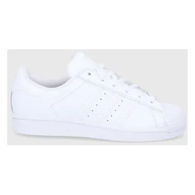 Sneakers boty adidas Originals Superstar bílá barva, na plochém podpatku, FV3285