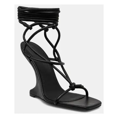 Kožené sandály Rick Owens Lilies CANTILEVER 11 PENTA černá barva, LI02D5806LLP