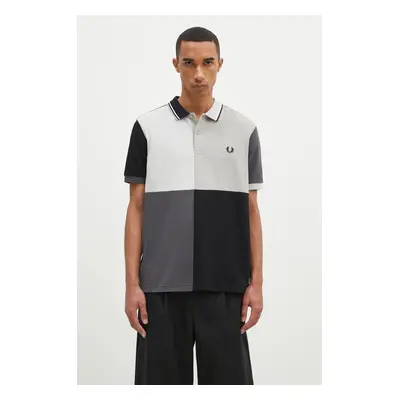 Bavlněné polo tričko Fred Perry Beams Grid Design Fp Shirt černá barva, SM7186.102