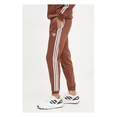 Kalhoty adidas Originals Adicolor Classics SST Track Pants pánské, hnědá barva, vzorované, IY986