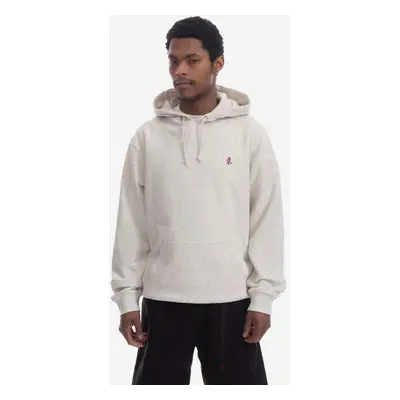 Bavlněná mikina Gramicci One Point Hooded Sweatshirt pánská, béžová barva, s kapucí, hladká