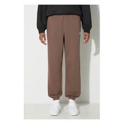 Tepláky adidas Originals Essentials Fleece Joggers hnědá barva, hladké, IR5974