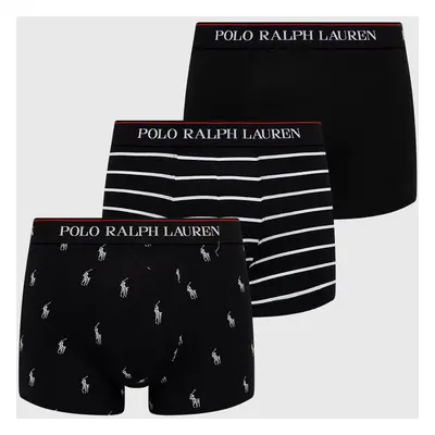 Boxerky Polo Ralph Lauren (3-pack) pánské, černá barva, 714830299009