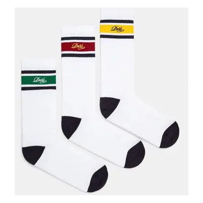 Ponožky Drôle de Monsieur La Chaussette DrUle RayEe 3-pack pánské, bílá barva, E-SK118-CO024-MC