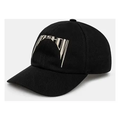 Bavlněná baseballová čepice Rick Owens Baseball Cap černá barva, DA02D2478.DOEM10