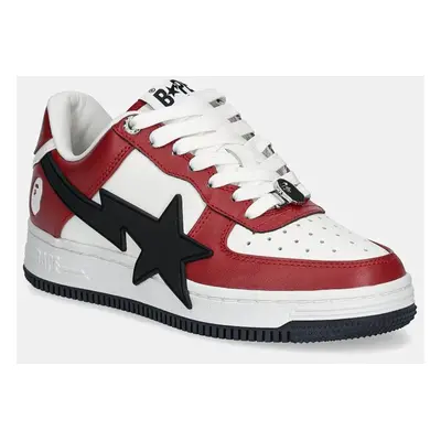 Kožené sneakers boty A Bathing Ape STA OS #2 L červená barva, 1K70291309