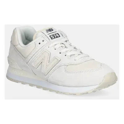 Semišové sneakers boty New Balance 574 béžová barva, WL574HJ2