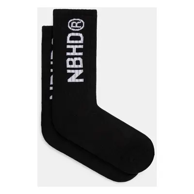 Ponožky NEIGHBORHOOD Nbhd Logo Socks pánské, černá barva, 242WINH.UWM02