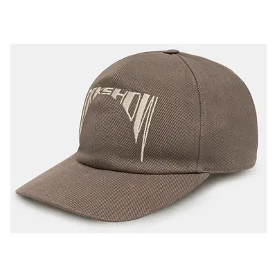 Bavlněná baseballová čepice Rick Owens Baseball Cap šedá barva, DA02D2478.DOEM10