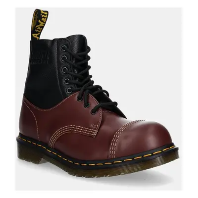 Kožené boty MM6 Maison Margiela MM6 Maison Margiela x Dr. Martens pánské, vínová barva, SH3WU000