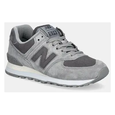 Semišové sneakers boty New Balance 574 šedá barva, WL574HM2