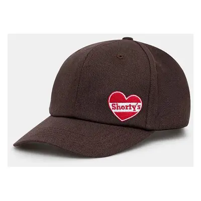 Bavlněná baseballová čepice PLEASURES Heart Snapback hnědá barva, s aplikací, P24F019