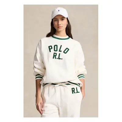 Mikina Polo Ralph Lauren dámská, bílá barva, s aplikací, 211941211