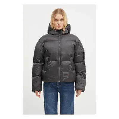 Bunda Alpha Industries dámská, šedá barva, zimní, 148006