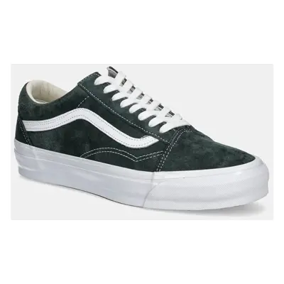 Semišové tenisky Vans Premium Classics LX Old Skool zelená barva, VN000CXUPRM1