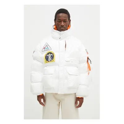 Bunda Alpha Industries NASA Puffer Artemis pánská, bílá barva, zimní, 148136