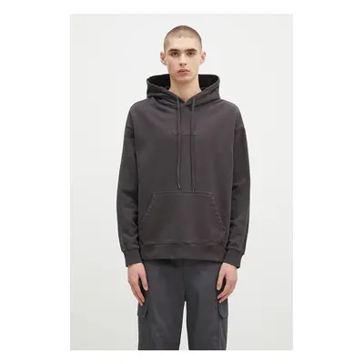 Bavlněná mikina KSUBI Inverted Biggie Hoodie pánská, šedá barva, s kapucí, hladká, MFA24FL009