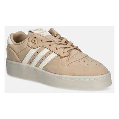 Kožené sneakers boty adidas Originals Rivalry Lux Low béžová barva, IH0255