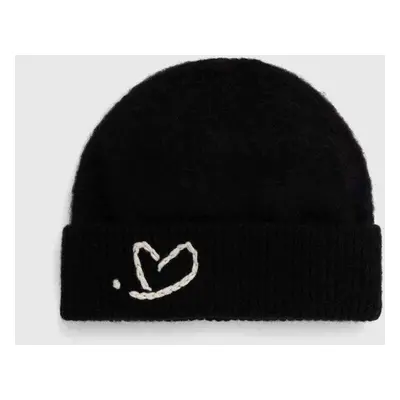 Vlněná čepice Ader Error Twinkkle Heart Logo Beanie černá barva, z tenké pleteniny, BMADFWHW0502