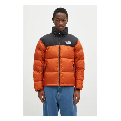 Péřová bunda The North Face 1996 Retro Nuptse Jacket pánská, oranžová barva, zimní, oversize, NF