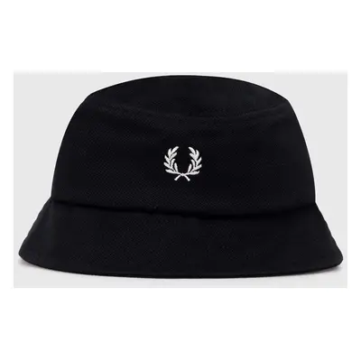 Bavlněný klobouk Fred Perry Pique Bucket Hat černá barva, HW6730.843