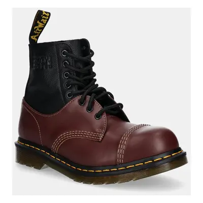 Kožené kotníkové boty MM6 Maison Margiela MM6 Maison Margiela x Dr. Martens dámské, vínová barva