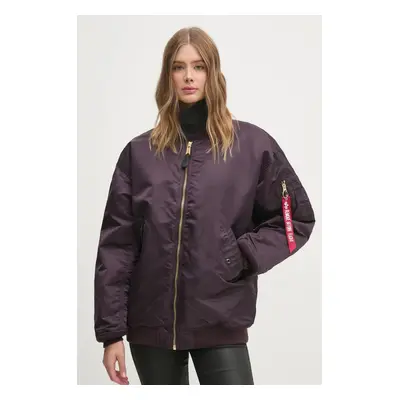 Bomber bunda Alpha Industries MA-1 CORE WMN fialová barva, zimní, oversize