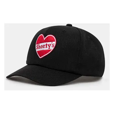 Bavlněná baseballová čepice PLEASURES Heart Snapback černá barva, s aplikací, P24F019