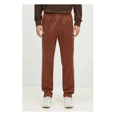 Tepláky adidas Originals Beckenbauer Track Pants hnědá barva, s aplikací, IY9877