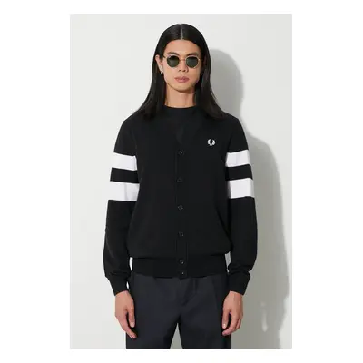 Vlněný svetr Fred Perry černá barva, K5534.102