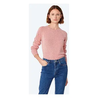 Svetr z vlněné směsi A.P.C. Pull Axelle WVBAF-F23040 ROSE VIF dámský, růžová barva